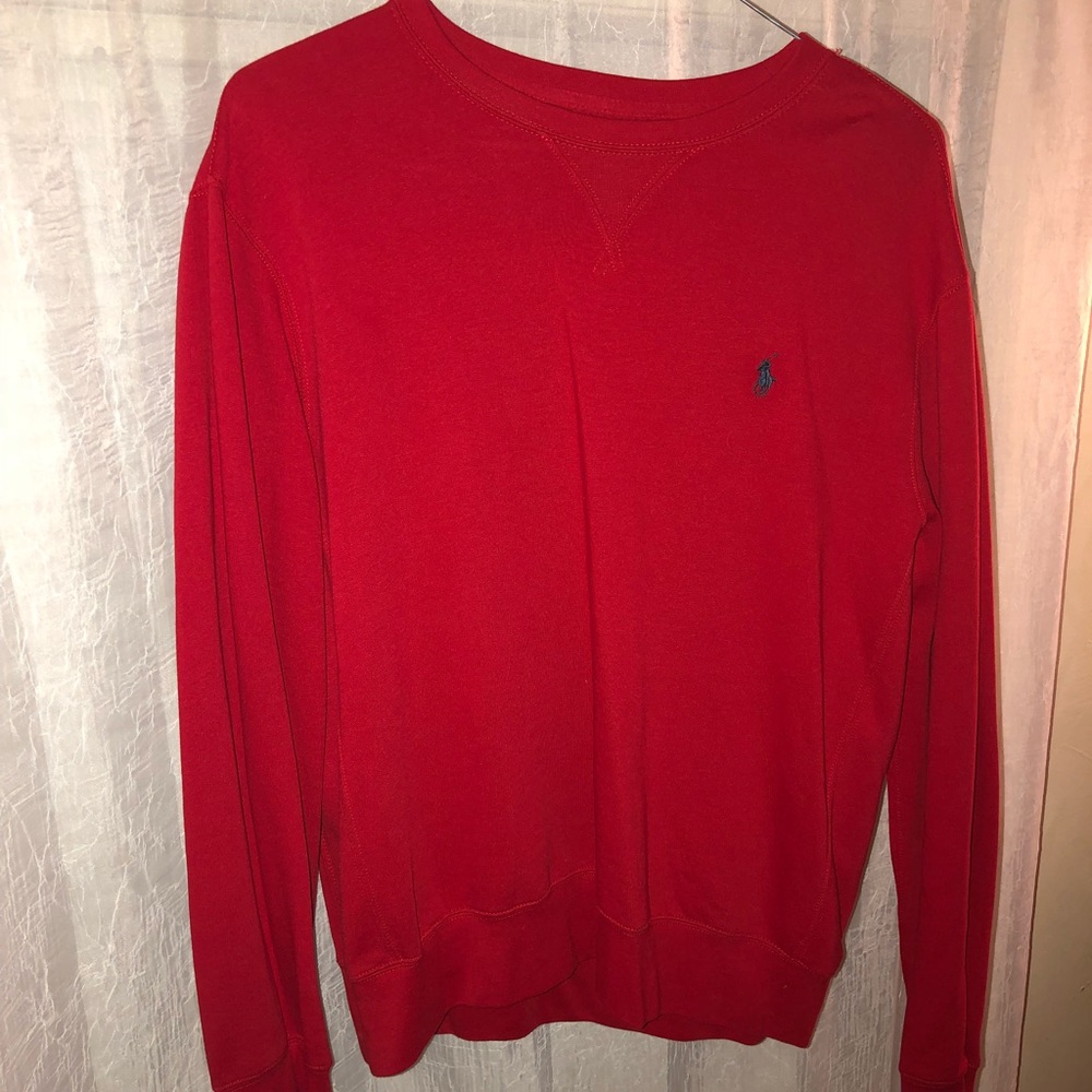 Red polo sweatshirt